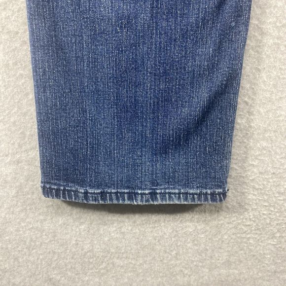 Seven7 Jeans Womens 28x29 Blue Denim Straight Faded Distressed Marbled Stretch - Picture 13 of 16